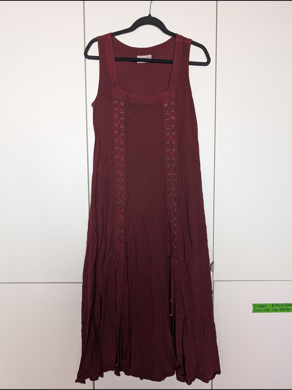 Medieval Renaissance Lace-Up Dress in Burgundy